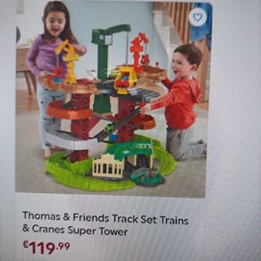 Thomas the tank engine track trains and cranes set. Retails for 120