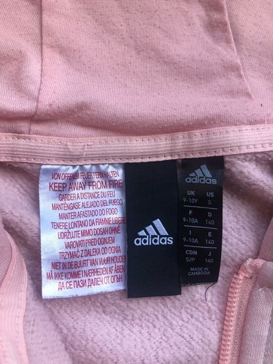 Adidas Girls pink hoodie U.K. 9-10