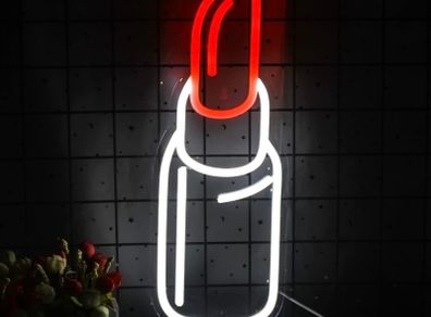 Lipstick Neon Signs Lip Rouge Led Sign Sexy Neon Light Room Accessories for Women, Bedroomm Wall Decor, Girls, Kids Gifts (FREE POSTAGE)