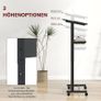 Standing Desk, Height Adjustable, Standing Seat Desk with Wheels, Mobile Standing Desk with Inclined Table Top & Shelf, Laptop Table for Home & Office, Black Image 4