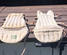Old baseball  knee pads