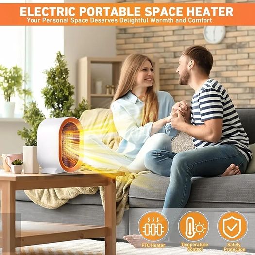 1200W Ceramic Plug in Fan Heater, Portable Electric Heaters with 2 Heat Modes, Anti-Dumping, Anti-Overheating, Safe and Environmentally Friendly,for Bedroom,Living Room,Office (White)