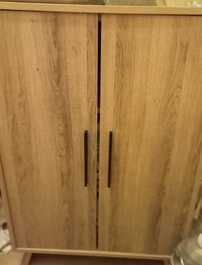 Modern Light Oak 2-Door Storage Cabinet Cupboard