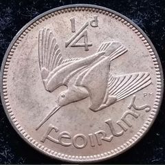 Ireland 1959 | Irish 1/4d | Farthing | Woodcock | KM.9 | UNC