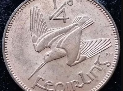 Ireland 1959 | Irish 1/4d | Farthing | Woodcock | KM.9 | UNC