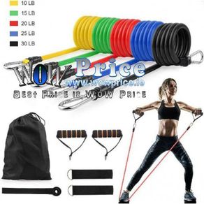 37844 11Pcs Resistance Bands Set Pull Rope Gym Home Fitness Workout Crossfit Yoga Tube