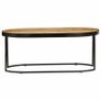 Coffee Table Oval Solid Rough Mango Wood and Steel 100 cm Image 3
