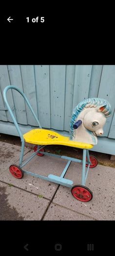 Vintage Child Push Horse