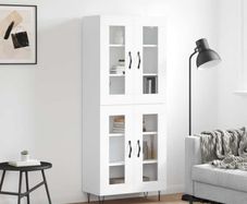 Highboard White 69.5x34x180 cm