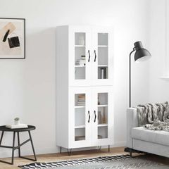 Highboard White 69.5x34x180 cm