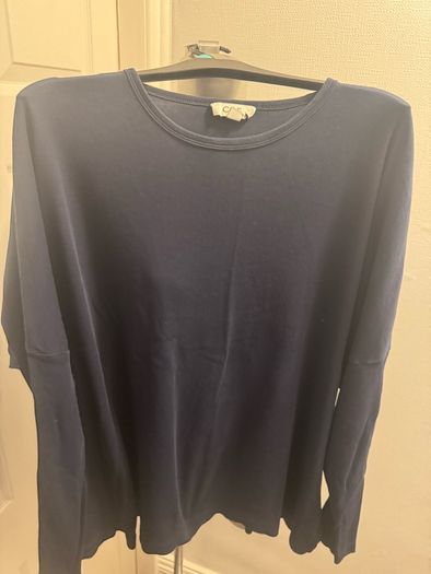 COS navy curves long sleeve top size L UK22/24 EU50/52 Postage included