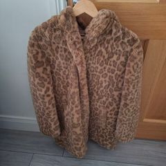 leopard print faux coat