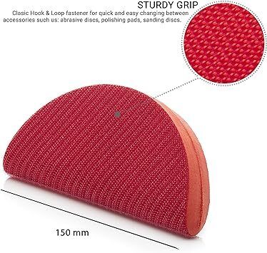 Glass Polish 15921 Semi-Circular Hand Sanding Block, Handheld sanding holder | 150 mm