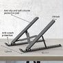 FREE EXPRESS SHIPPING Laptop Stand for Desk, Adjustable Laptop Riser ABS Silicone Foldable Portable Laptop Holder, Ventilated Cooling Notebook Stand for 10-15.6 inch Laptops,Tablet-Black Image 2