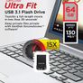 SanDisk Ultra Fit 64 GB USB 3.1 Flash Drive Up to 130 MB/s Read Image 2