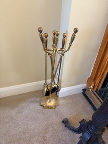 Brass fireplace utensils