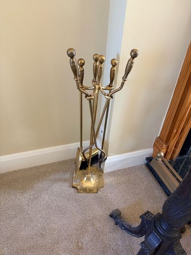 Brass fireplace utensils