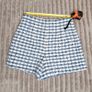 Zara Blue White Plaid Check Tweed High Waisted Shorts Size M Image 4