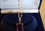 10 ct gold Amethyst and Diamonds pendant