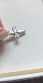 Solid silver crystal cross