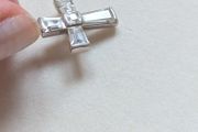 Solid silver crystal cross