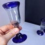 SALE!  Vintage Handmade Cobalt Blue / Clear Glasses - Set of 4 Image 7