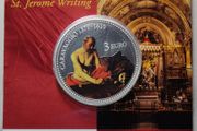 Malta 3 Euro Base Metals (Silver Plated) Brilliant Uncirculated Coin 2022 - Caravaggio Saint Jerome Writing