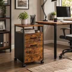 Industrial Mobile Filing Cabinet with Drawers & Hanging File