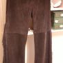 Chocolate Brown Suede Genuine Leather Fringed Cowboy Style Ladies Trousers Size 8 Image 7