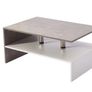 BRAND NEW Coffee Table 2 Tiers Book Sundries Storage Shelf with 2 Pillars Living Room Table Sofa Table Concrete White 90x60cm Image 4