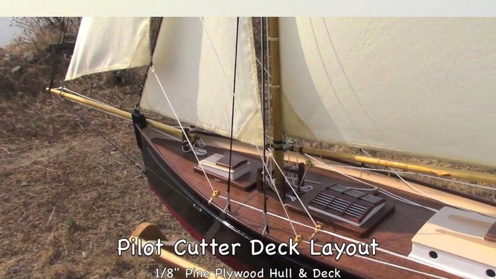 RC Pilot Cutter model boat - 1/8 inch pine plywood