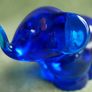 Vintage Blown Glass Blue Elephant Figurine - Handmade Small Art Image 3
