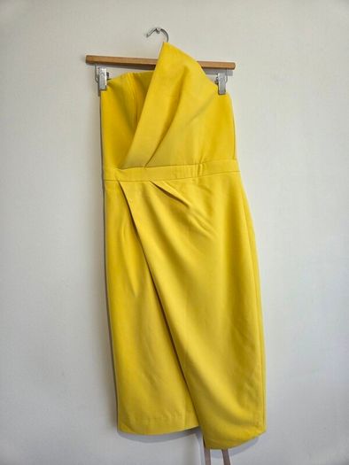 House of CB Yellow Uma Strapless Mini Dress Size S