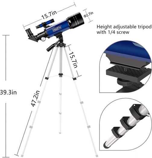 Telescope for Kids Beginners Adult, 70mm Astronomical Refractor Telescope with Adjustable Tripod & & Finder Scope- Portable Travel Telescope Perfect for Kids Children Teens (FREE POSTAGE)