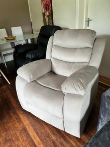 Single Chair Fabric Recliner Sofa - Brown