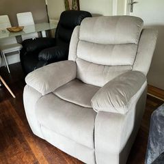 Single Chair Fabric Recliner Sofa - Brown