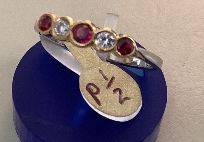 New 18ct White & Yellow Gold Ruby & Diamond Ring