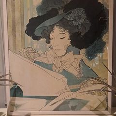 Vintage Framed Art Nouveau Poster
