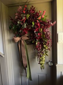 New bespoke XXL autumnal mulberry cascading wreath