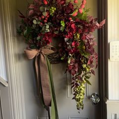 New bespoke XXL autumnal mulberry cascading wreath