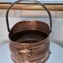 Vintage Hammered Copper Coal Scuttle  Log Bucket Image 4