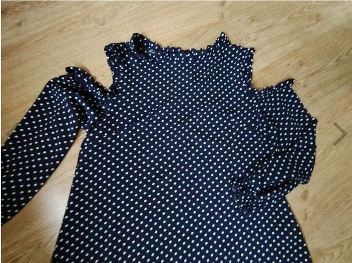 Navy Polka Dot Dress  Size 12