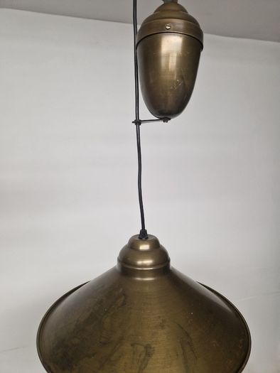 1890/ 1900 Antique French adjustable copper pendant light