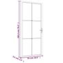 Interior Door 93x201.5 cm Black Matt Glass and Aluminium Image 6