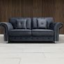 Olympia Grey Chester Arms Plush Velvet Fabric Sofa Image 6