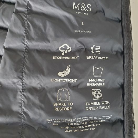 M&S feather puffer jacket mens large stormwear