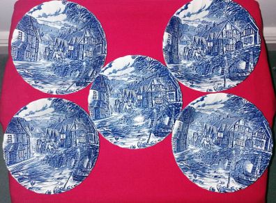 5 Vintage Staffordshire China Alfred Meakin Bowls