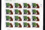 2006 Ireland Love Commemorative Stamp Sheetlet Plate 1A1A1A1A Fine Used with Dublin cancel of 16th January 2006 (First day of issue)