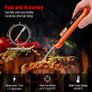 Meat Thermometer with IPX6 Waterproof, Food Thermometer Foldable Food Temperature Probe with LCD Backlight Calibration Lock Fuction, Kitchen Digital Instant Read Probe for Oil Jam Milk Image 2