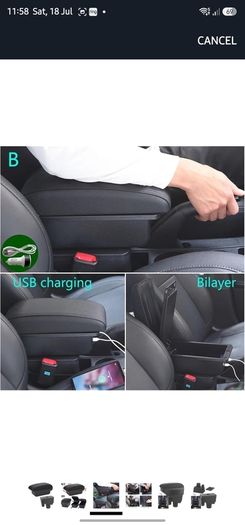 Armrest Box For Toyota For Aqua For Prius C Armrest Storage Box Dedicated Retrofit Parts Interior Accessories Car Armrests(B Black white 3USB)